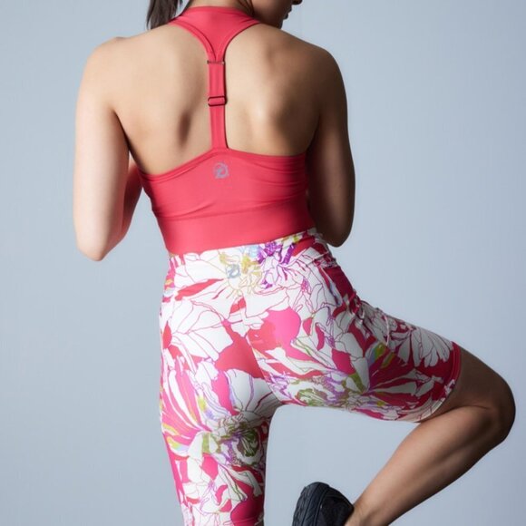 Josie Natori NWT Solstice Pink Poppy Cropped Bike‎ Shorts Size XS Pockets - Picture 13 of 13
